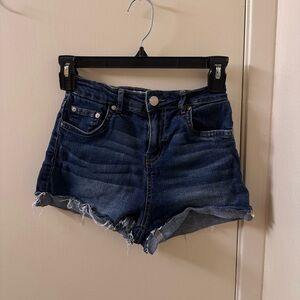 High Waisted Blue Demin Shorts